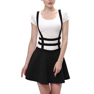 New Caged Suspender Pleated Skirt Overall